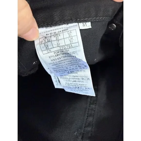 NWT GUESS mens‎ slim tapered pants splatter stretch jeans black denim distressed - Picture 8 of 10